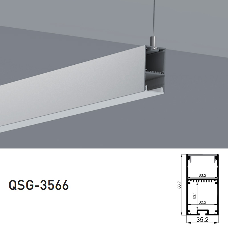 Hanging Ceiling Light LED Channel Diffuser - 33.2mm Inner Width Hanging Ceiling Light LED Channel Diffuser - 33.2mm Inner Width